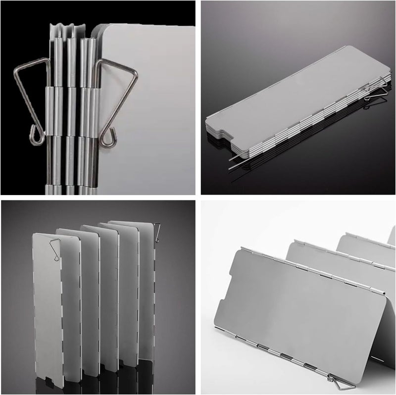 Wind Tour Outdoor Stove Windscreen Ultra light Aluminum foldable Camping Stove Windshield with Carrying bag for Butane Stoves Picnic (16 Plates) - Image 3